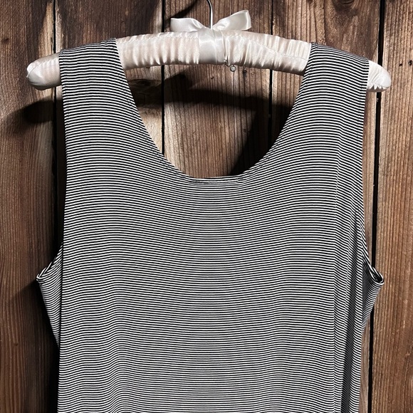 Chico’s Travelers Classic Black & White Striped Lagenlook Fall Tank Top Sz XL - Picture 7 of 7